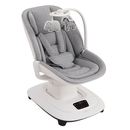 StarAndDaisy x Mastela Electric Baby Swing Rocker, Newborn Baby Cradle Swing with 5 Adjustable Swing with Safety Belt – Grey White